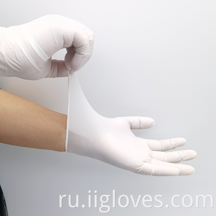 Домохозяйство защищает рабочие белый цвет высококачественные нитрильные перчатки белые нитрильные перчатки